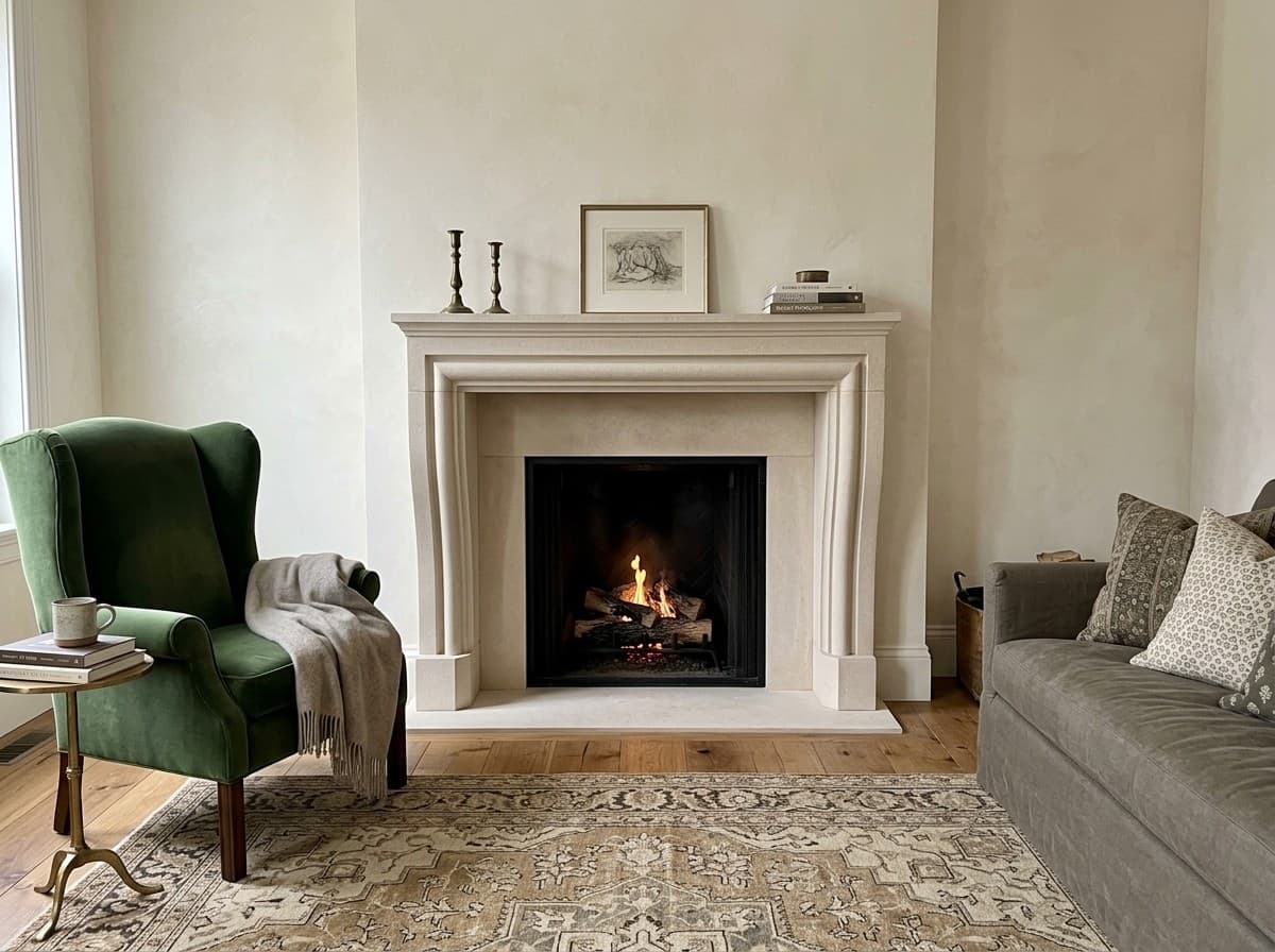 Tartaruga Design | Avignon Honed Limestone Fireplace Mantel