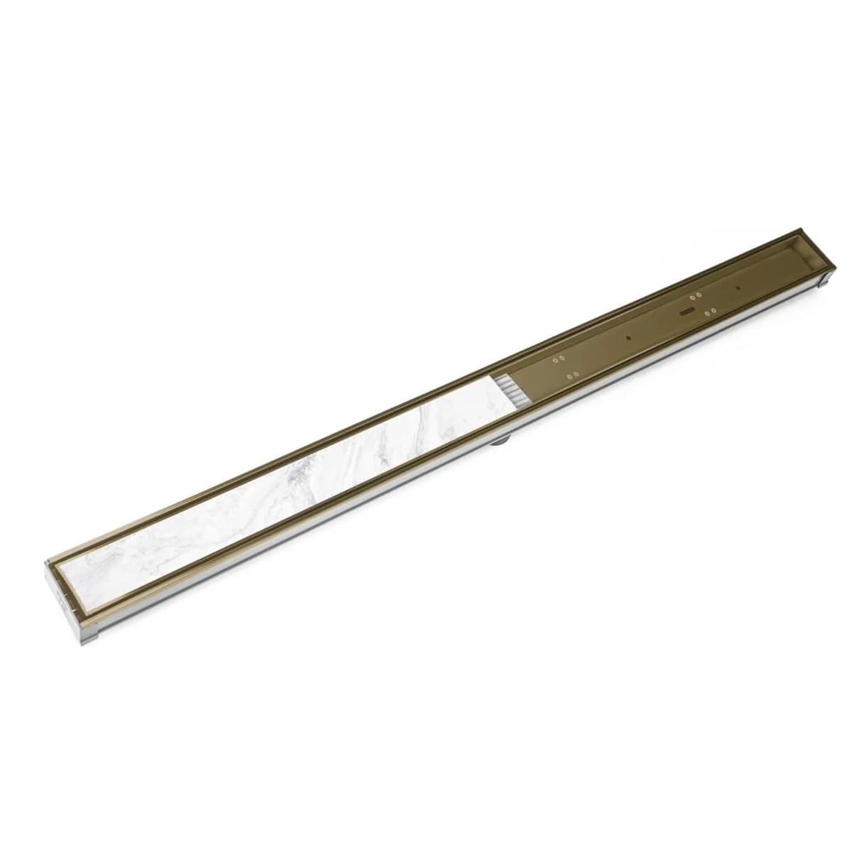 Infinity Drain | 36" Site Sizable Stainless Steel Low Profile Linear Drain Kit with 2-1/2" Tile Insert Frame, in Satin Bronze, S-LTIF 6536 SB