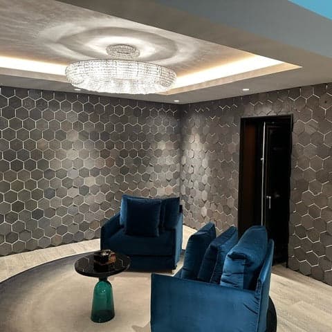 DuChateau | Celestio: Angled Hexo Oxford Interior Panel (Oak | 3D Pattern) - alternate view