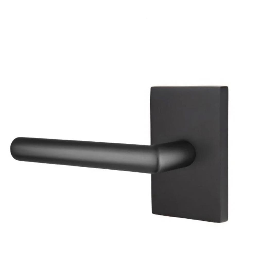 Emtek | Stuttgart Left Hand Passage Lever Set Modern Rect Rose for 2-3/4 in Door