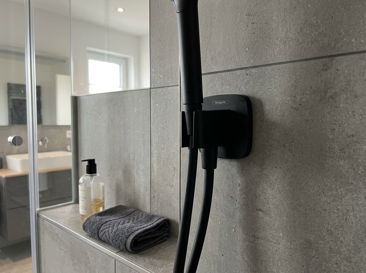 Hansgrohe | FixFit Q Wall Outlet with Handshower Holder in Matte Black