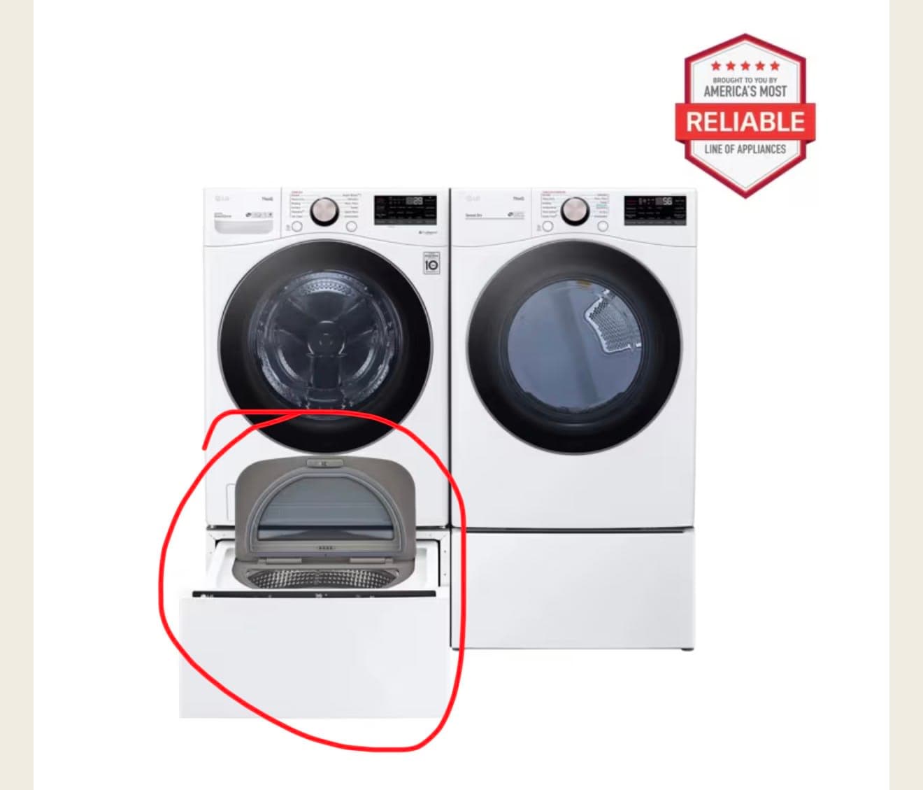 New LG pedastal washer