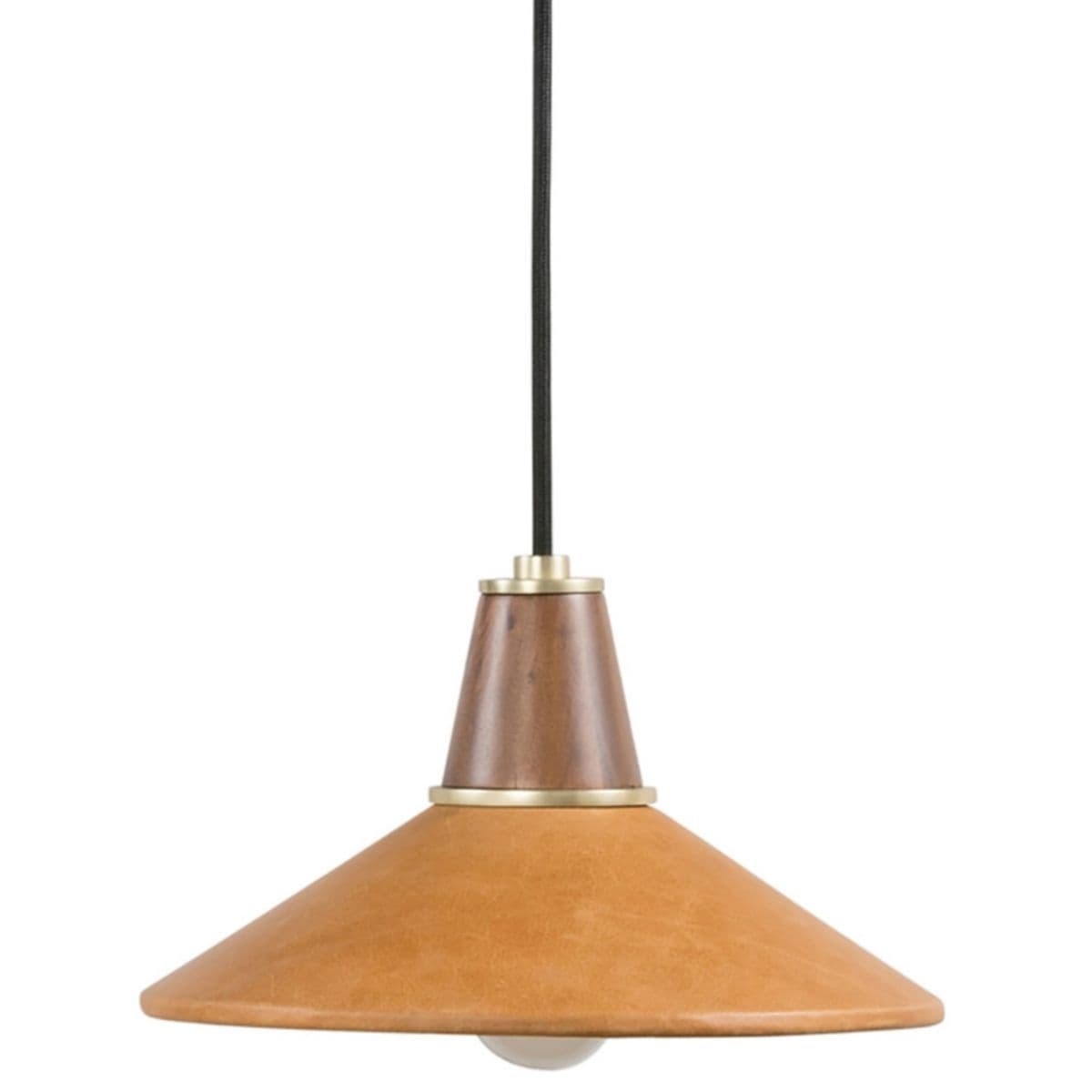 Four Hands | Cullen Pendant — Camel Leather with Natural Walnut