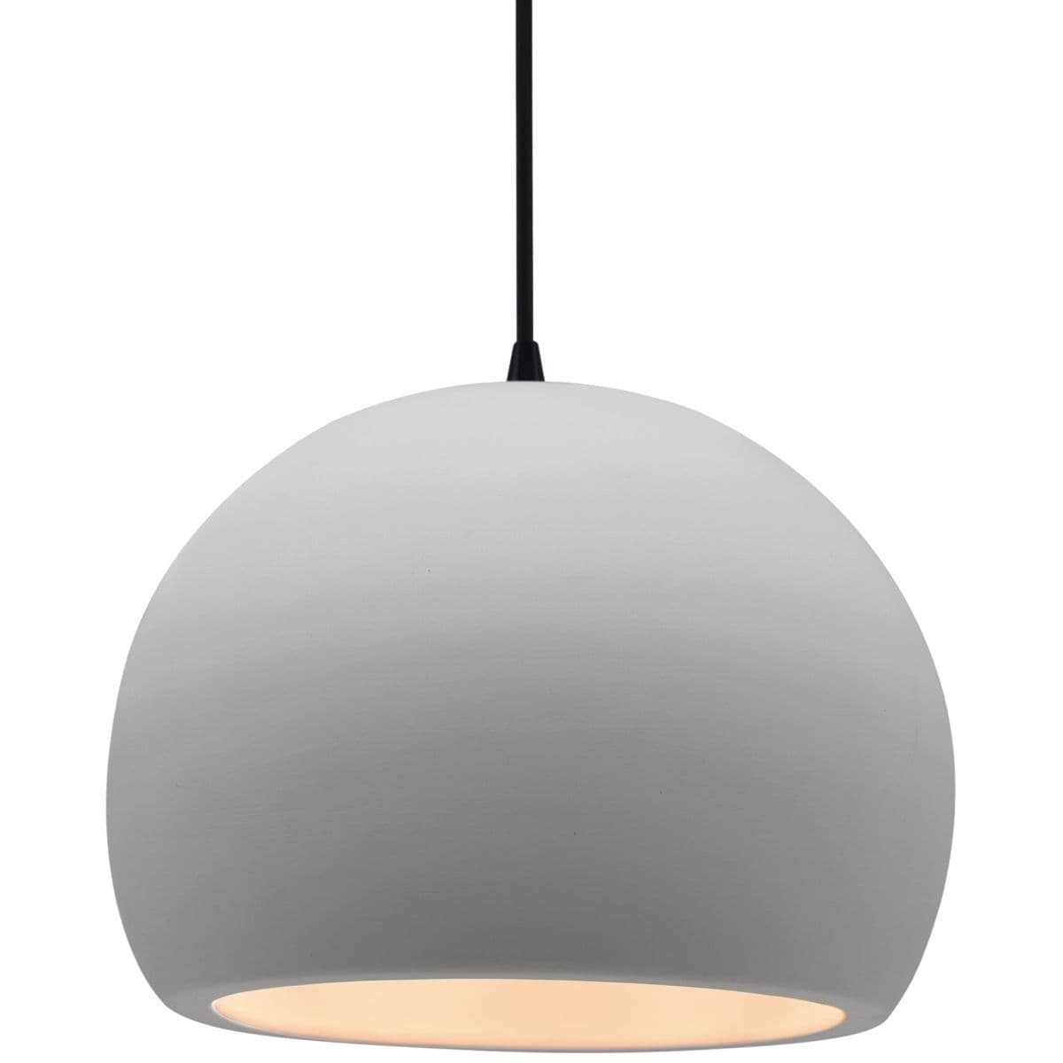 Justice Design Group Radiance Globe Pendant — Black, Bisque, Matte Black, Large, Integrated Led