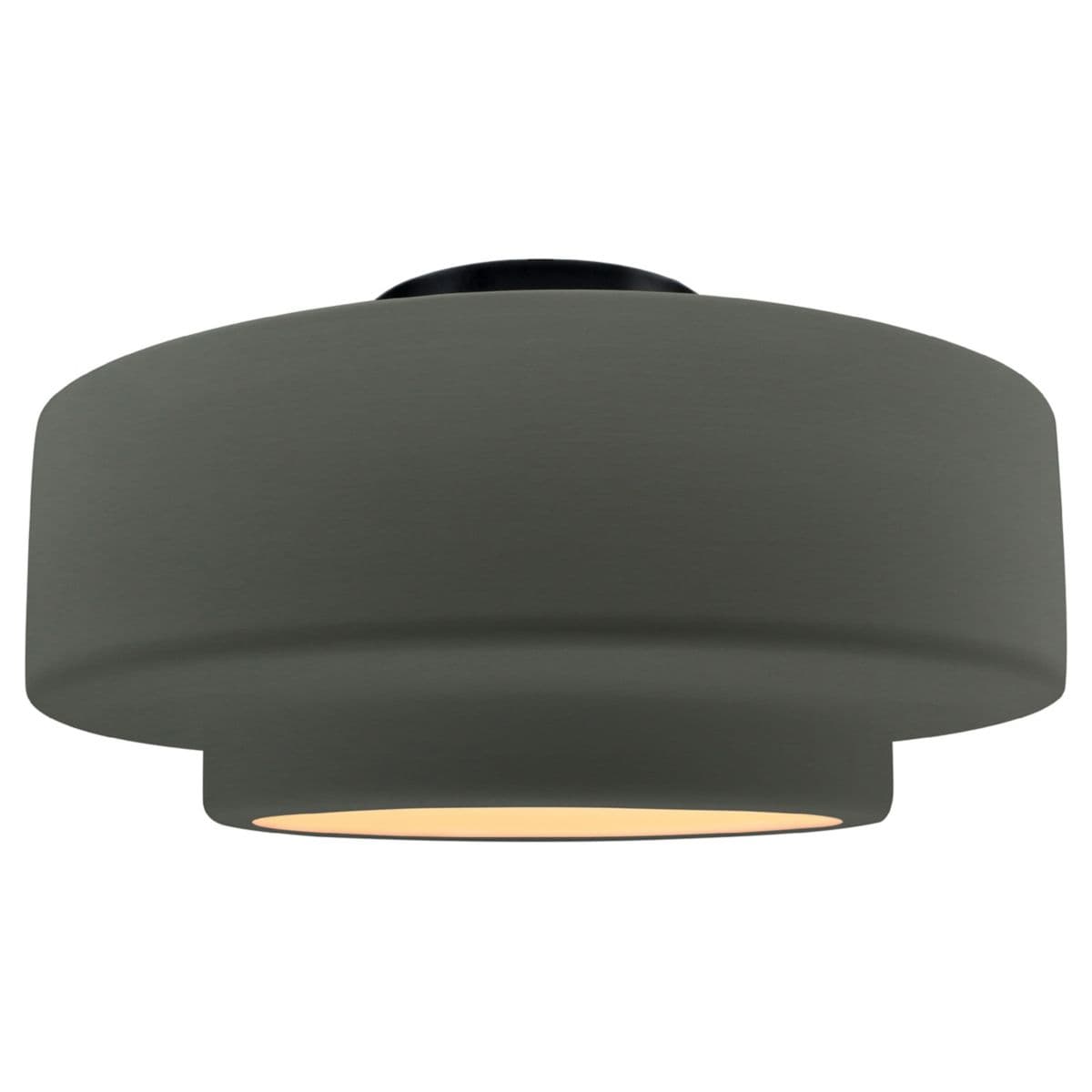Justice Design Group | Radiance Tier LED Semi-Flsuhmount — Pewter Green, Matte Black, 16-Inch