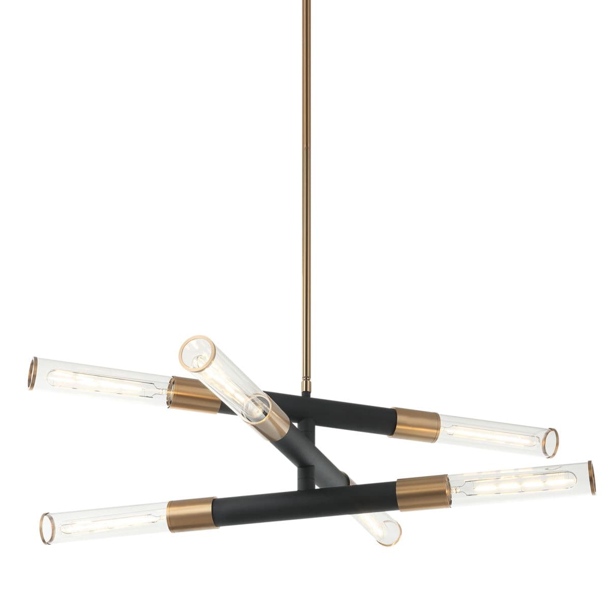Huxe | Fredo Chandelier — Matte Black with Aged Gold Brass