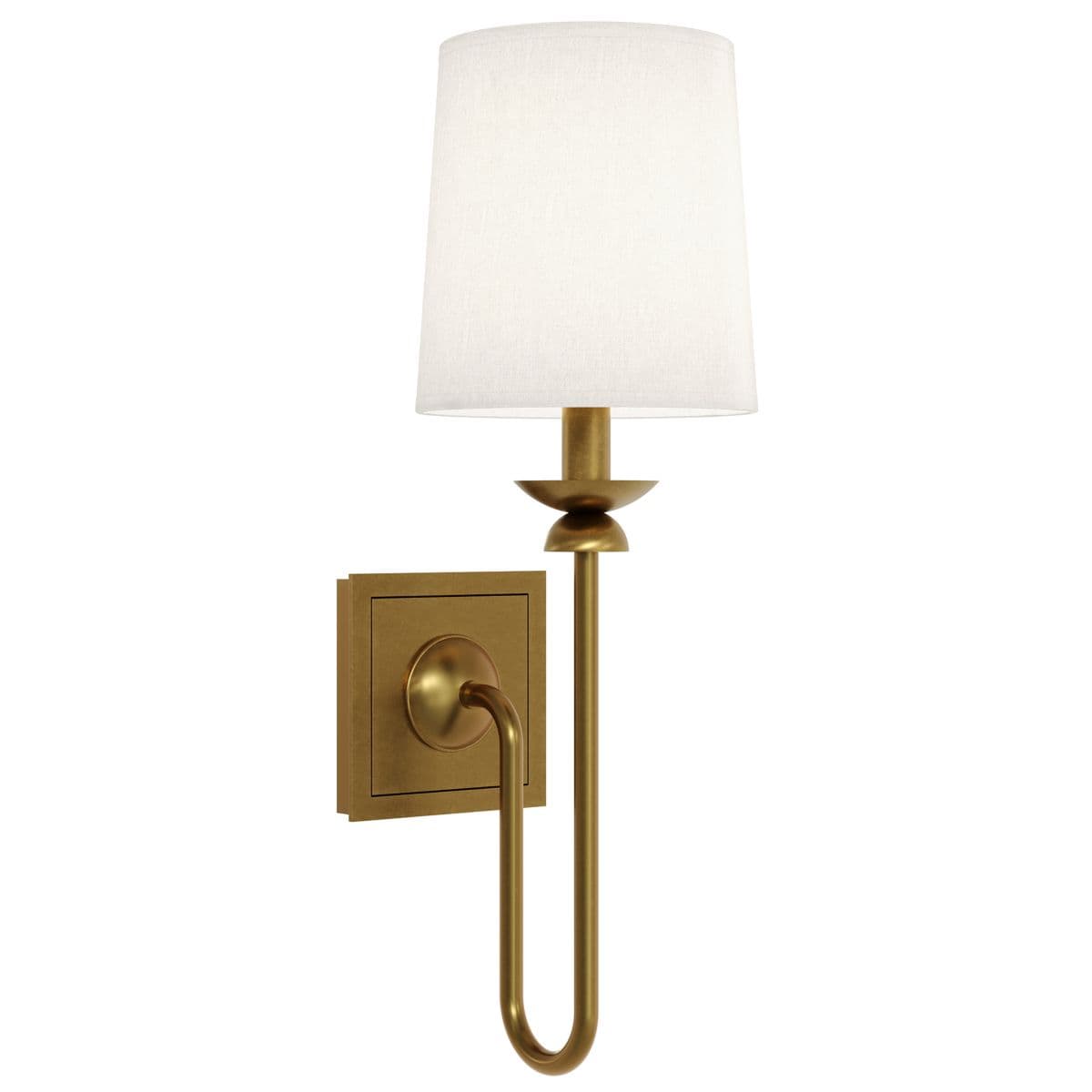 Robert Abbey | William Square Backplate Wall Sconce — Lacquered Burnished Brass