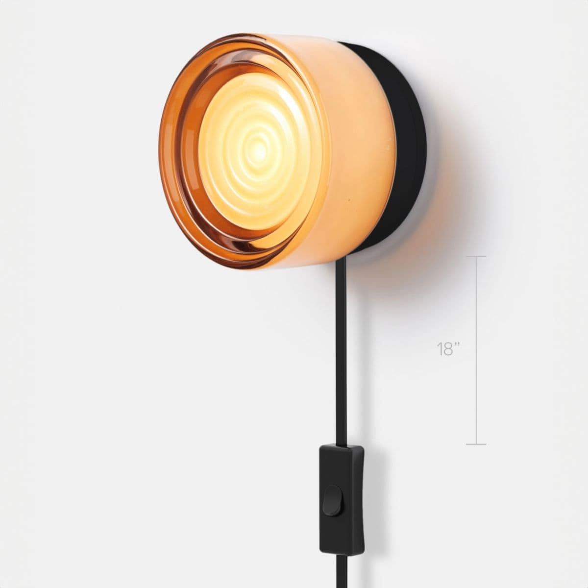 RBW | Ripple Corded LED Wall Sconce — Copper, Black Anodized, Bottom w/ toggle switch