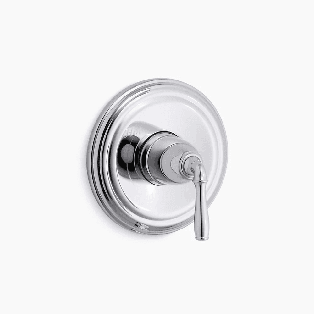 Kohler Devonshire Valve Trim in polished chrome with single lever handle and 7" escutcheon