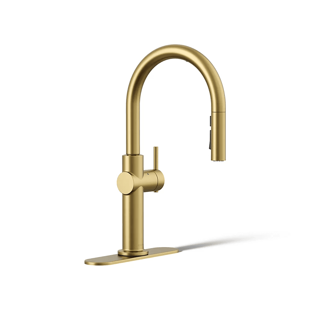 Kohler | Crue Touchless Pulldown Kitchen Faucet in Vibrant Brushed Moderne Brass