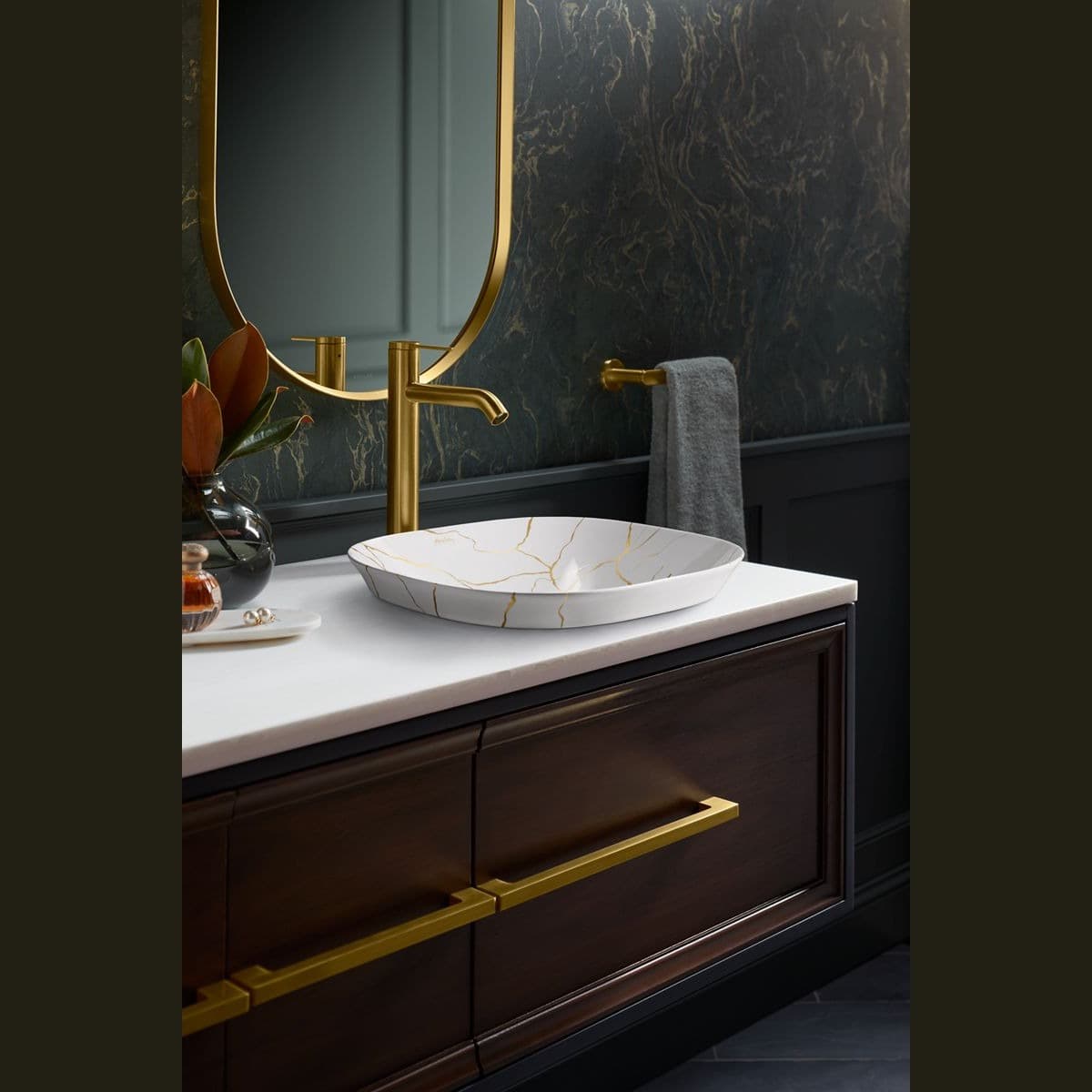 Kohler | Aureus 16-3/4" Square Fireclay Vessel Bathroom Sink – White - alternate view