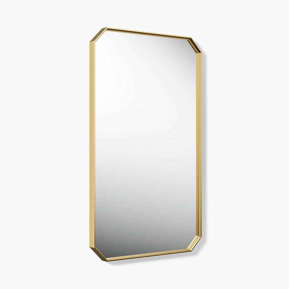 Kohler | Claude by Studio McGee 24" x 40" Framed Mirror — Vibrant Brushed Moderne Brass