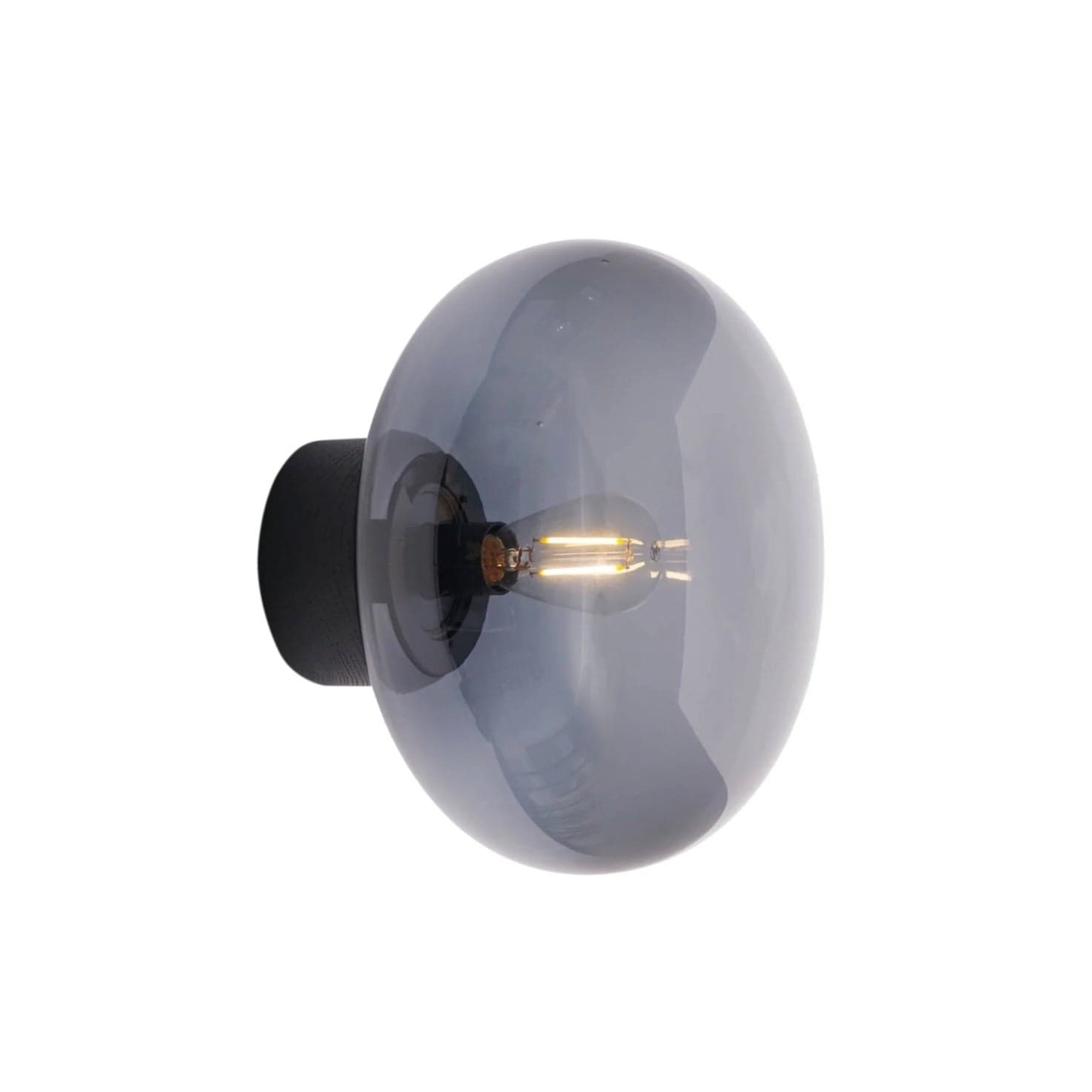 New Works | Karl-Johan Wall Lamp in Black Stained Oak and Smoked Glass