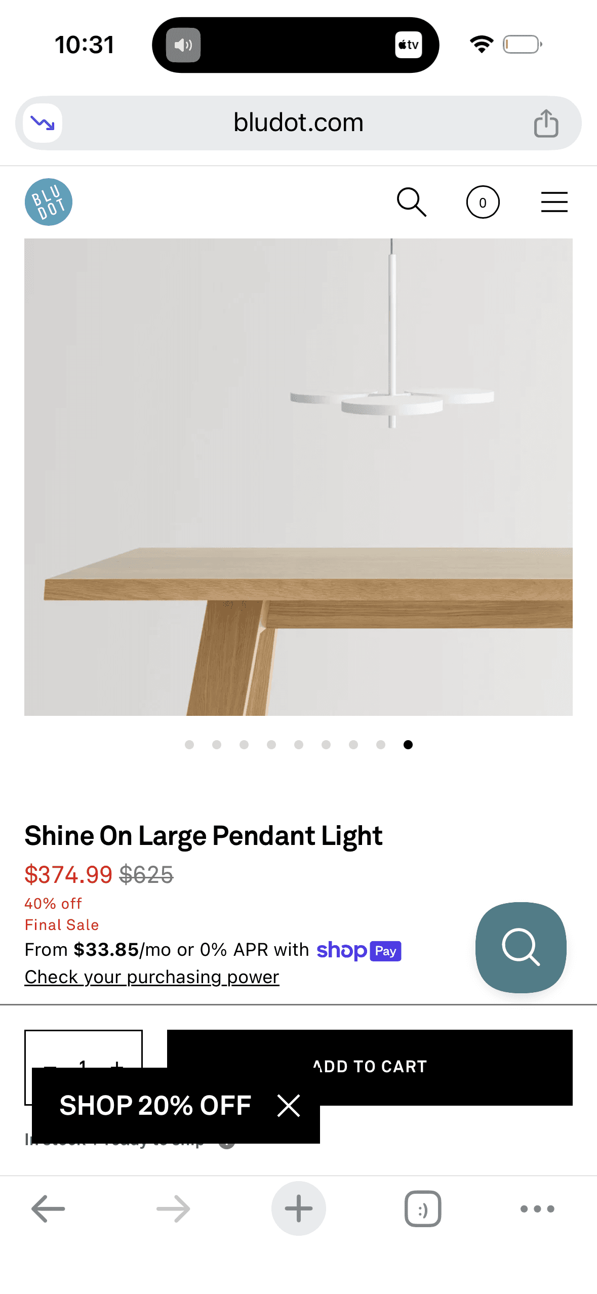 Blu Dot Shine On Large Pendant Light - alternate view