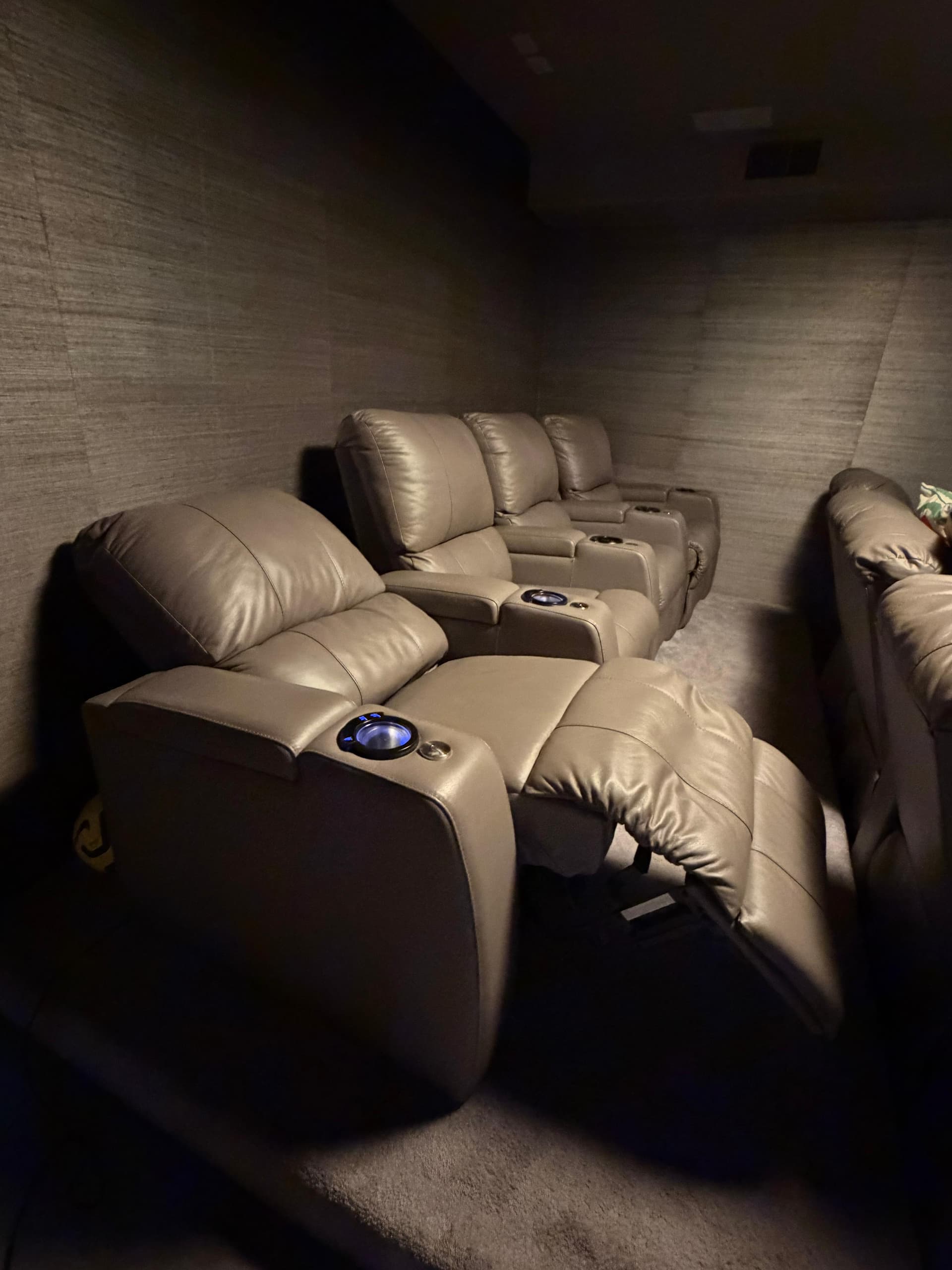 Leather home cinema chairs - alternate view