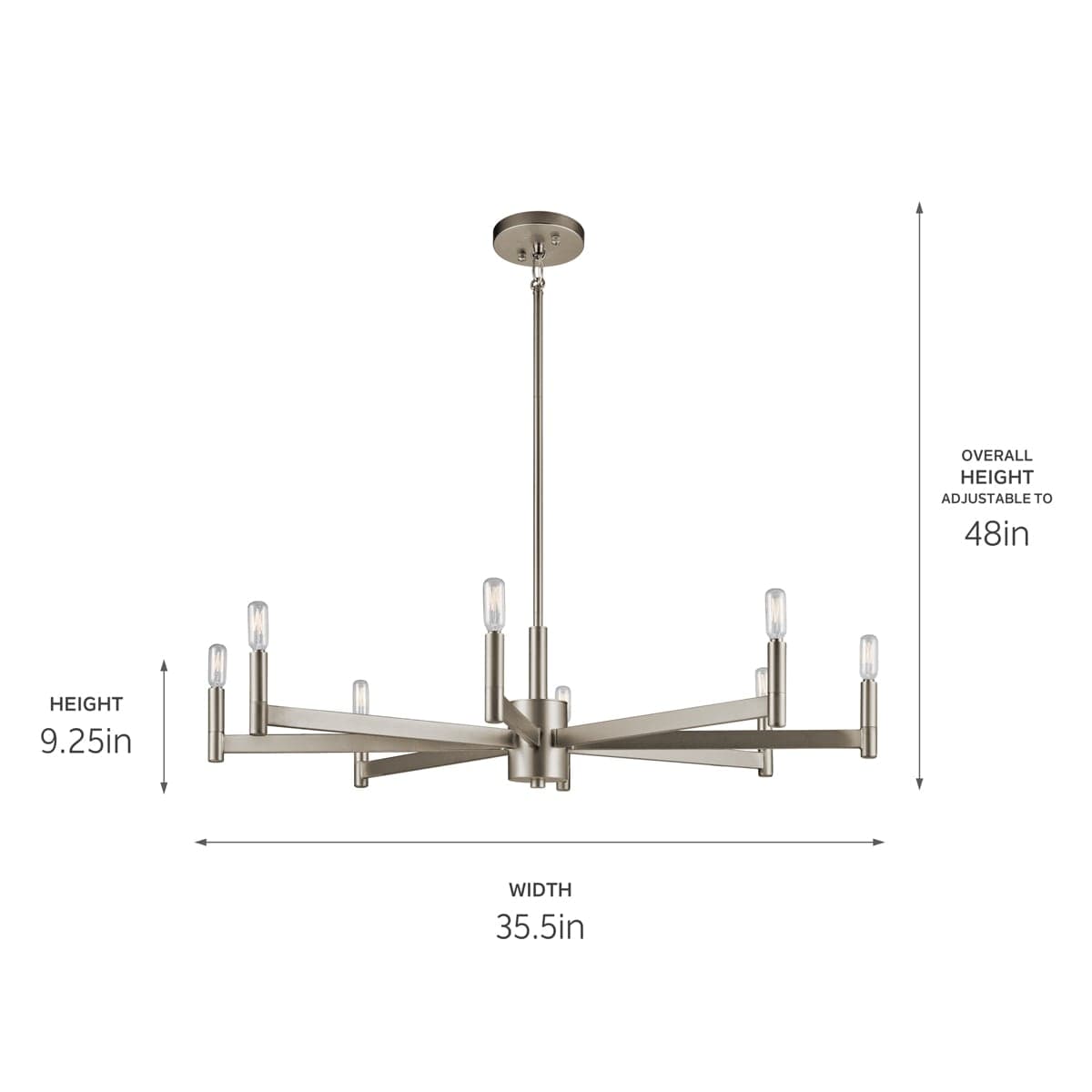 Kichler Erzo 8 -Light Polished Nickel Metal Chandelier