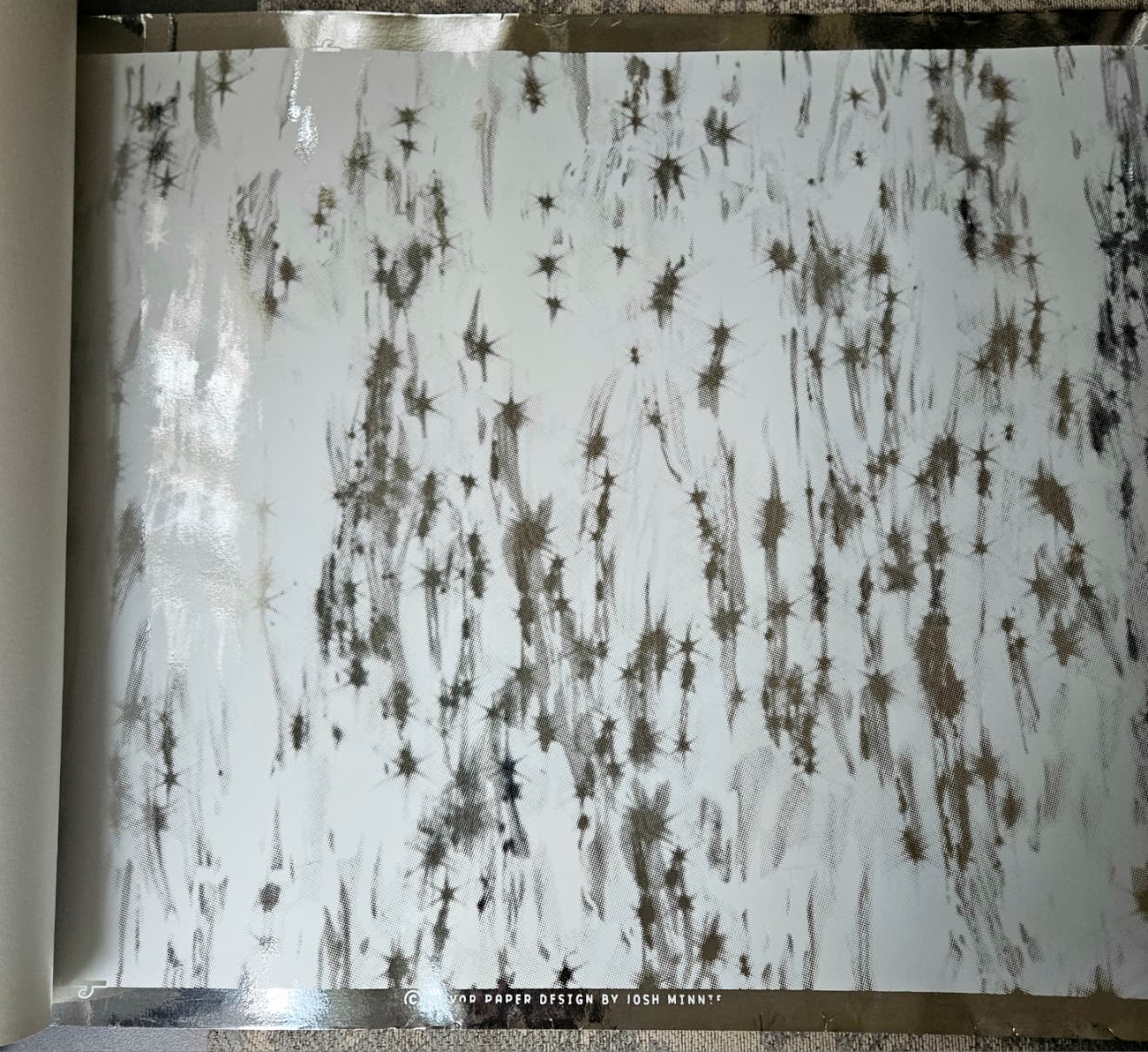 Flavor Paper Starglint Wallpaper Snow on Chrome Mylar 15Yrd Triple Roll - alternate view