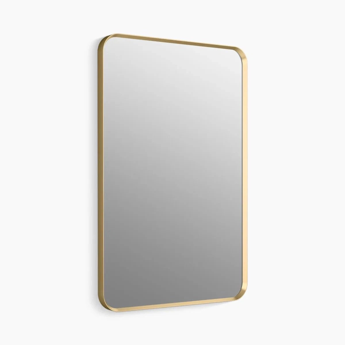Set of (2) Kohler Ess. Brushed Gold Metal Frame Mirror 24x30 Rectangle Bath Wall - alternate view